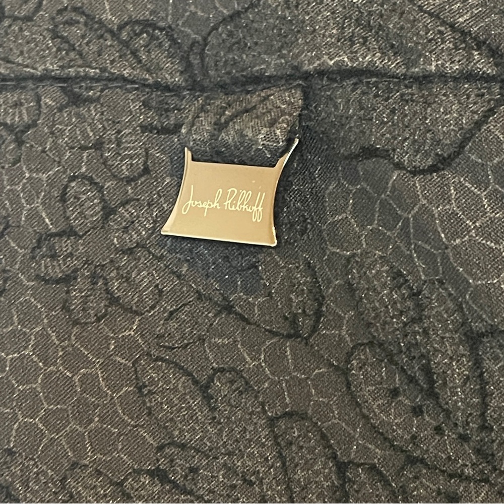 Joseph Ribkoff Black Textured Floral Pants - Picture 4 of 7